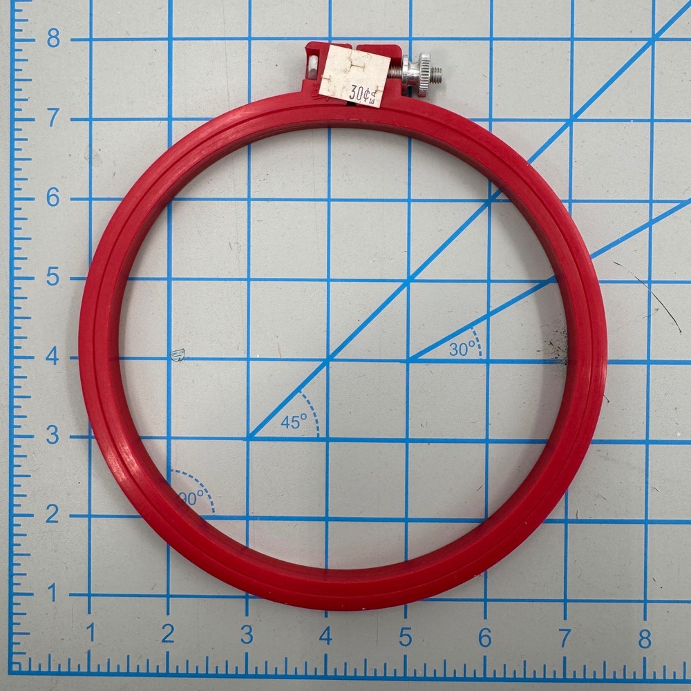 Boye 6 Inch Red Plastic Embroidery Hoops Set of 4 Vintage Sewing Tools‎